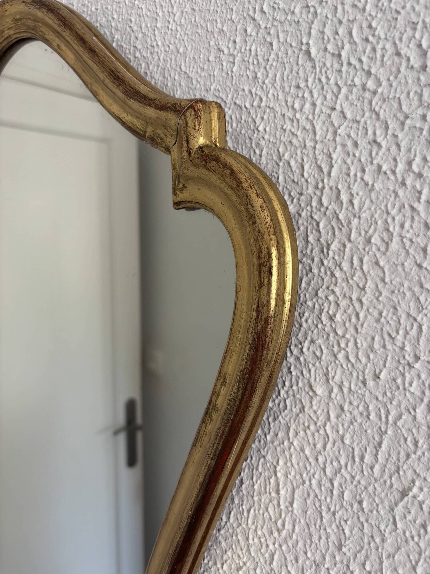 Vintage mirror 1960s Belgian rocaille style gilded wood - 61 x 49 cm