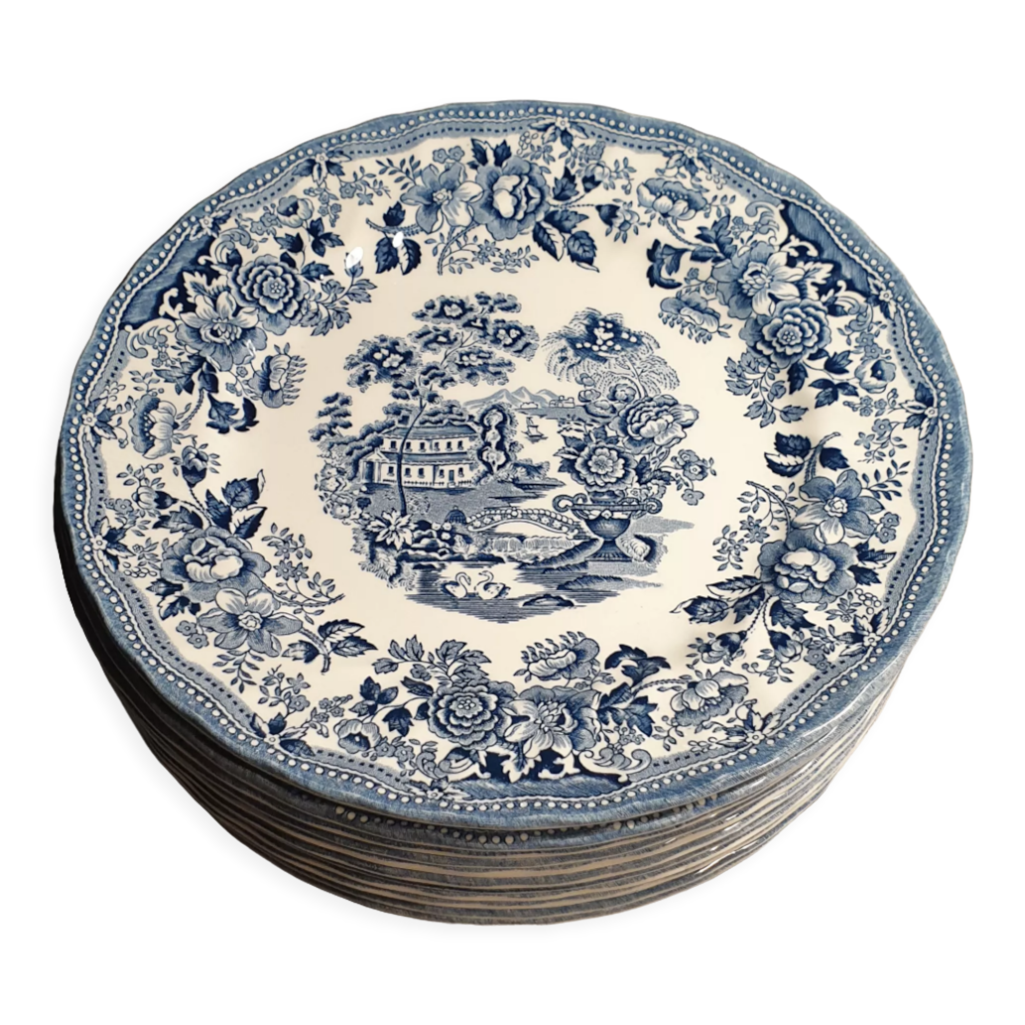 Flat plates Porcelaines Churchill the Georgian collection :17cm ○ 12 pieces.