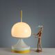 Vintage glass table lamp with double switch, Italy, 1970s