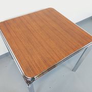 Pierre Paulin vintage square dining table in rosewood and metal
