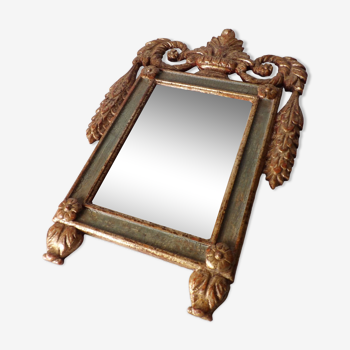 Hand carved wooden mirror