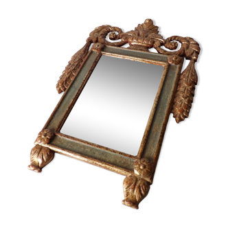 Hand carved wooden mirror