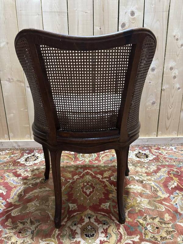 Fauteuil de bureau de style Louis XV canné