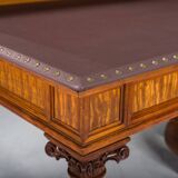 Wilhelmine secretary in walnut & exotic veneer with leather top