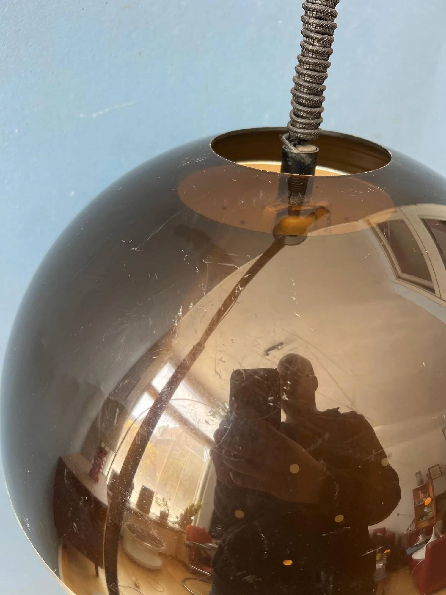 Mid-century Lakro space age dome pendant lamp