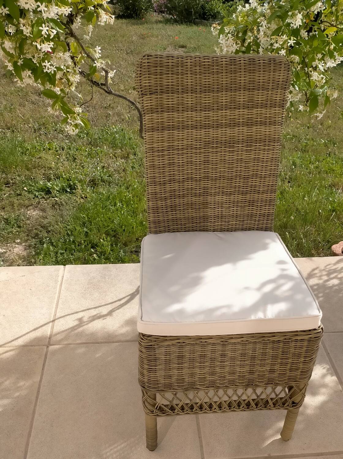 Wicker and rattan chair