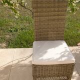 Chaise en osier et rotin