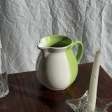 90s white and green ceramic carafe H17 D11
