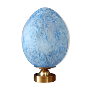 Lampe globe opaline bleue