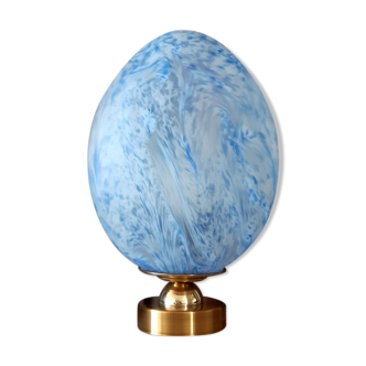 Blue opaline globe lamp