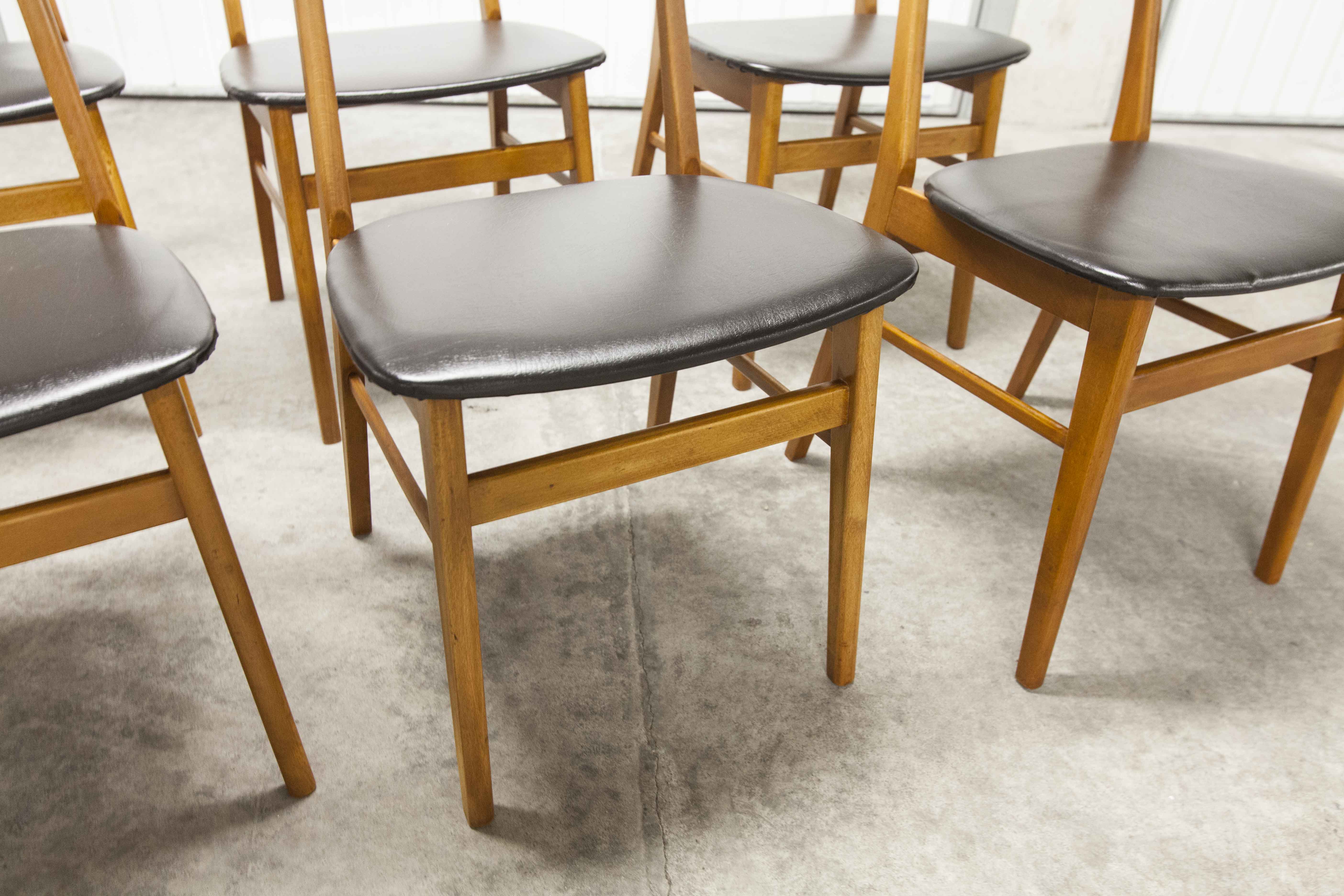 Lot de 6 chaises Farstrup 210 teck en hêtre 1965