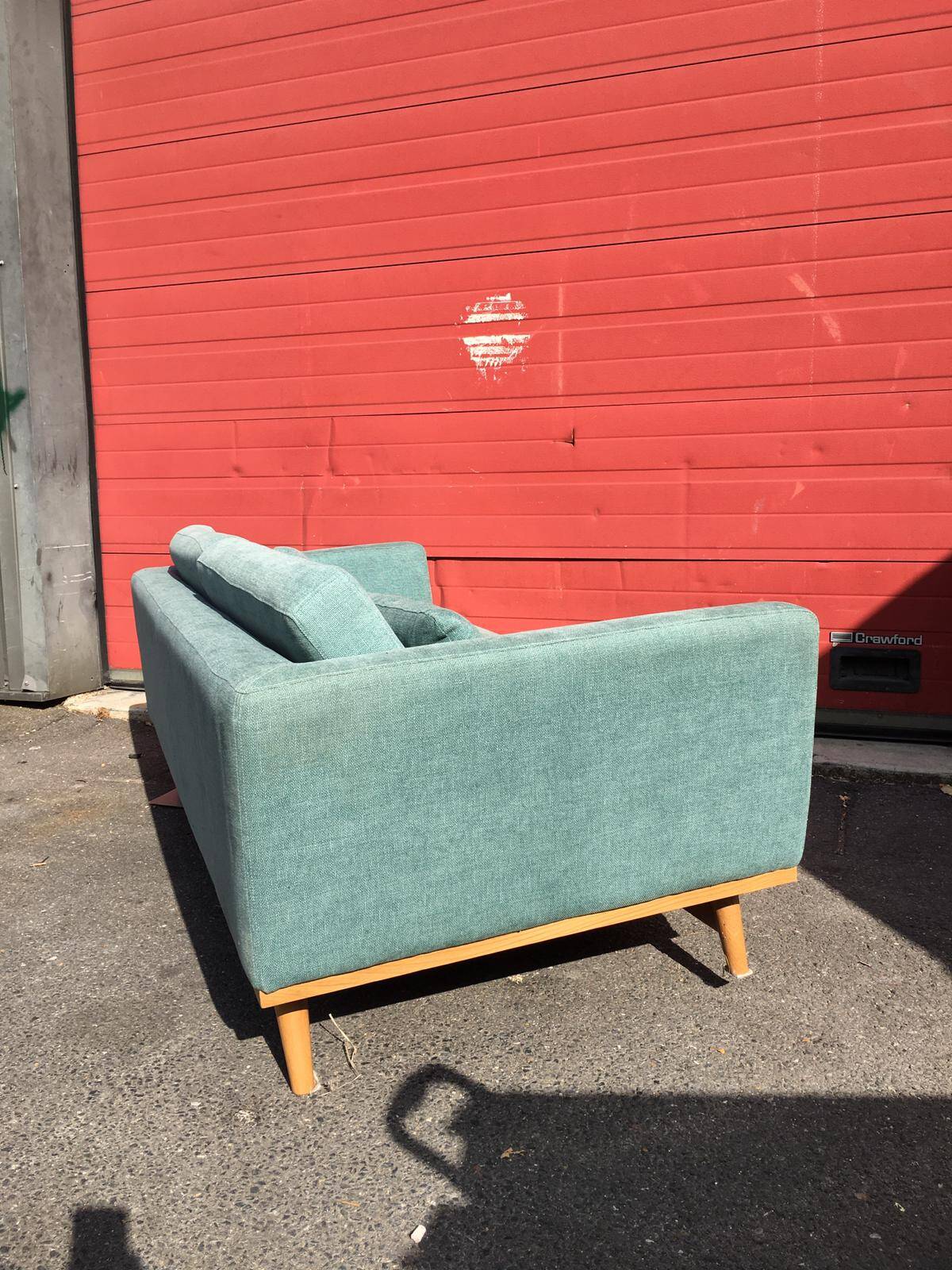 Straight sofa Indian blue fabric Red Edition