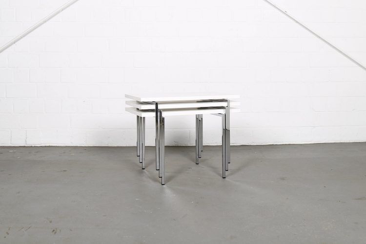 Modernist stackable tables by Trix & Robert Haussmann