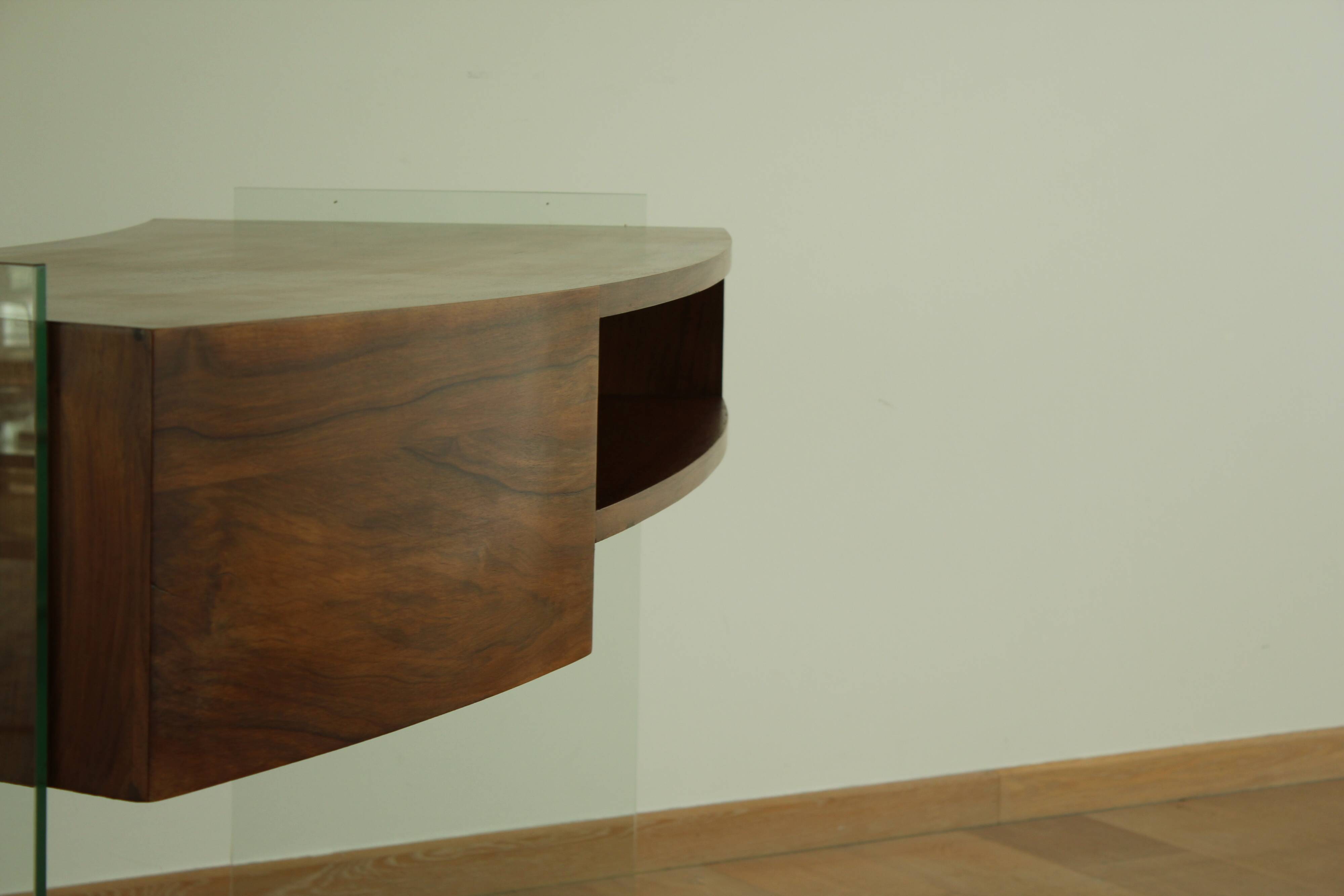 Bureau en verre français des années 1950