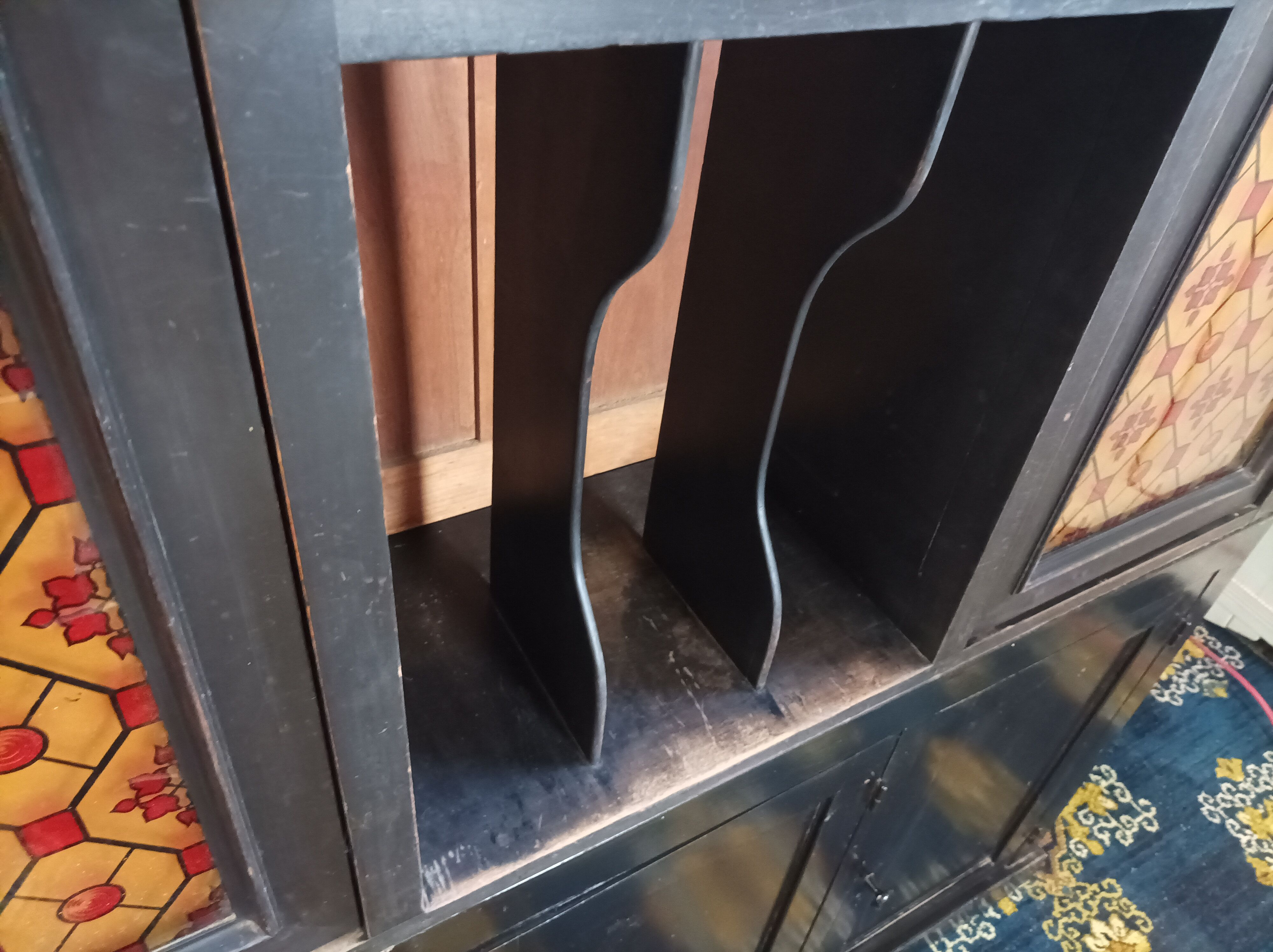 Vintage painted wooden bookcase