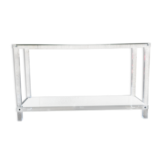 Plexiglas and glass console 70s/80s