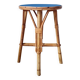 Rattan stool - round painted top in Klein blue
