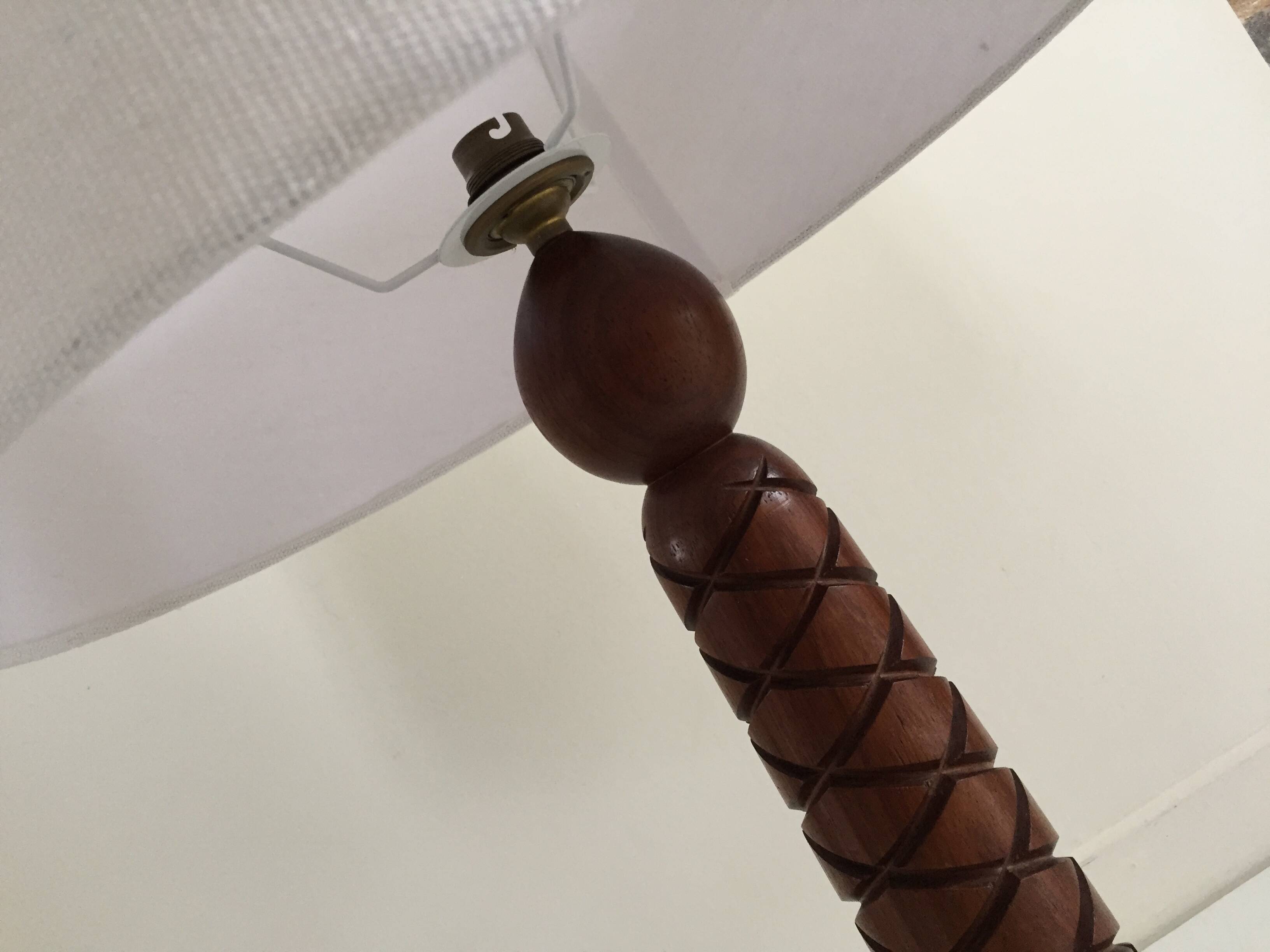 Art deco lamp rosewood carved