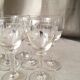 Suite of 8 engraved glass drip glasses from the 1930s 1940s