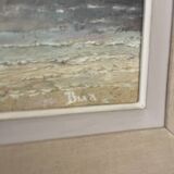 Oil Painting Canvas Sunset Boat Sea Sailboat Frame 62x