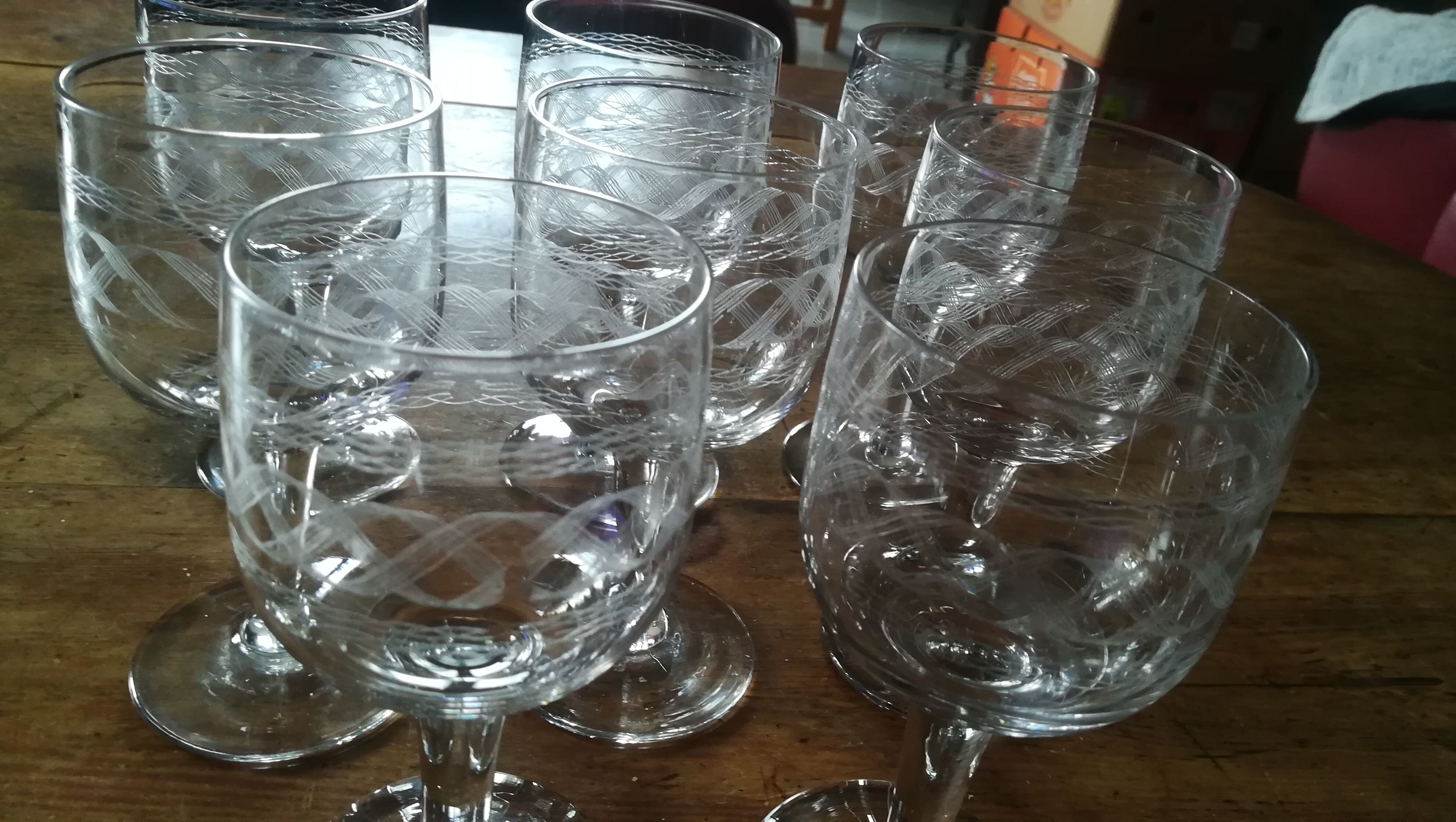 8 antique glasses 1930