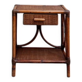 Vintage rattan bedside table