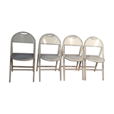 Series of 4 metal folding chairs