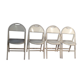 Serie de 4 chaises pliante métallique