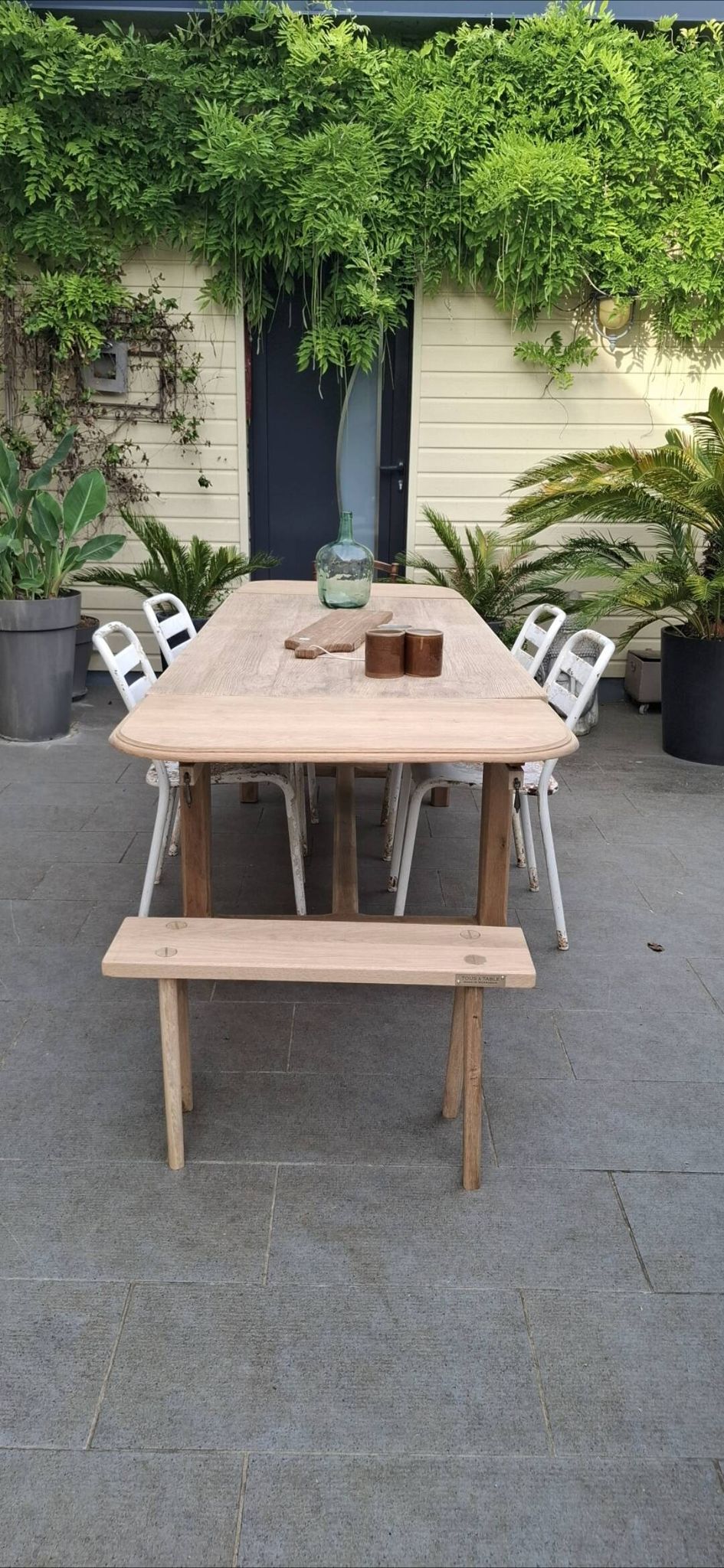 Renovated farmhouse table with extensions