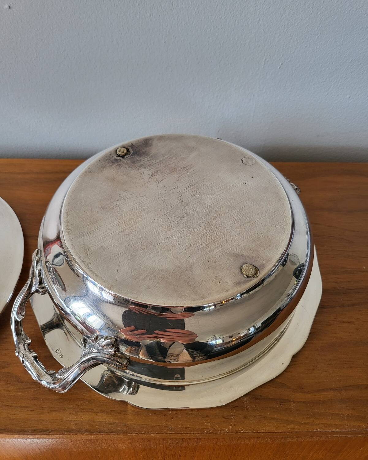 Silver-plated vegetable dish with Lutece hallmark