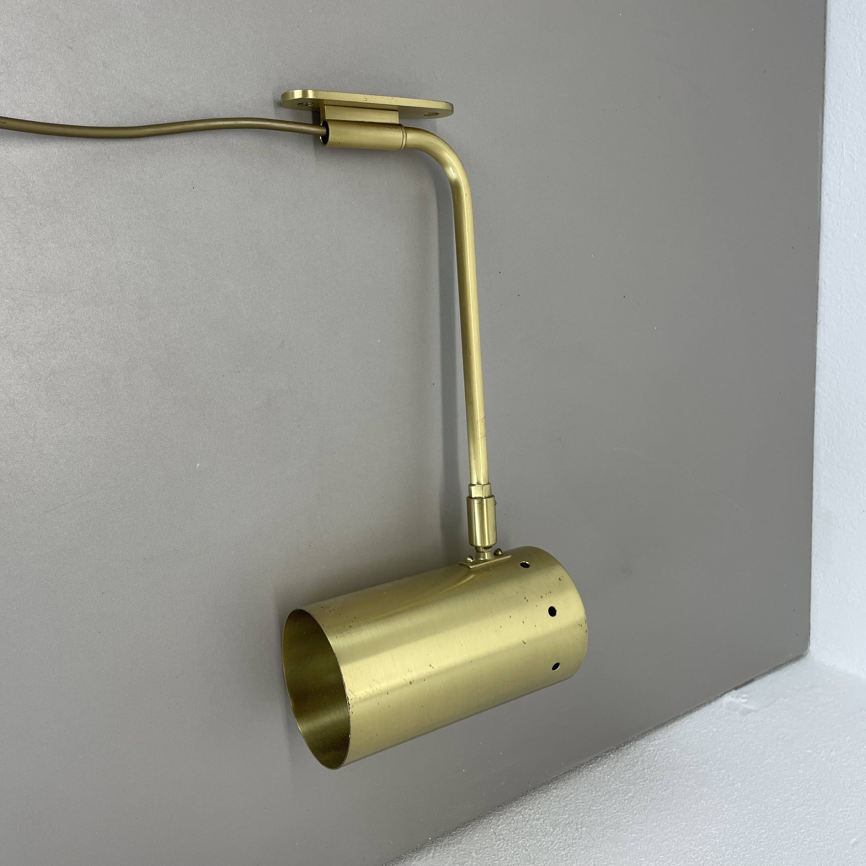 rare adjustable solid Brass Stilnovo Style Theatre spot Wall Light, Italy