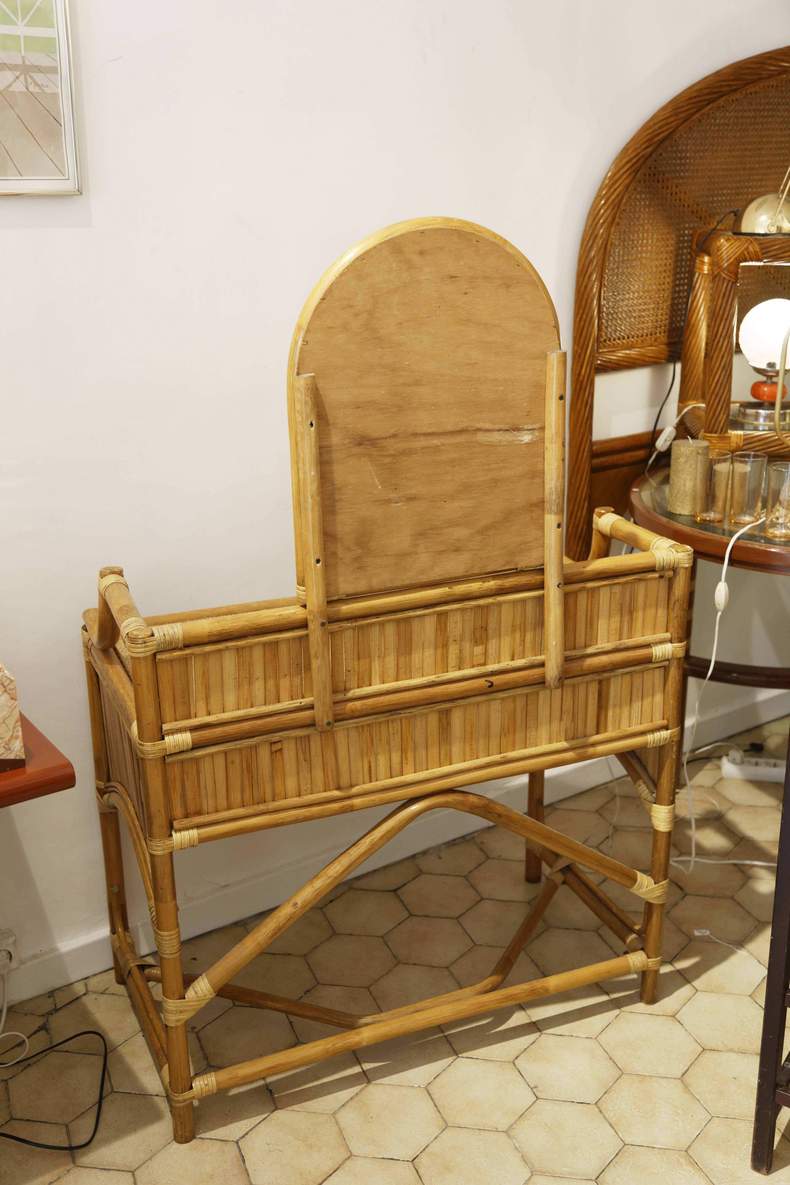 Dressing table and mirror Bamboo Blond rattan