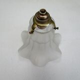 Old suspension lampshade frosted glass paste, claw and socket