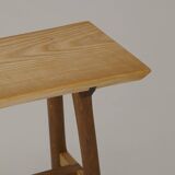 Contemporary handcrafted stool / end table in solid oak and ash wood