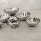 Dessert / ice cream bowls in 18/10 stainless steel, Guy Degrenne style, flower shape.