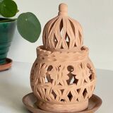 Handmade terracotta tealight candle holder