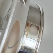 Antique butter dish in the Coquillor style, made of silver-plated metal.
