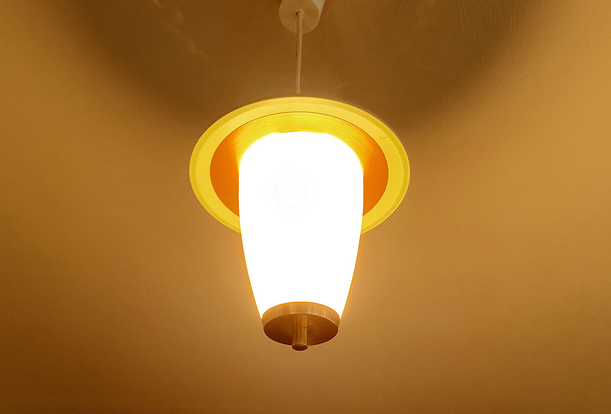 Suspension vintage 50 years, green copper opaline