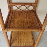 Furniture shelf vintage rattan and bamboo