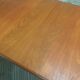 Table à manger scandinave en teck ovale avec rallonge centrale