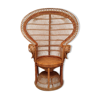 Armchair Emmanuelle rattan 1970