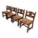 Set of 4 1950s chairs in oak with woven seats.