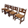 Set of 4 1950s chairs in oak with woven seats.