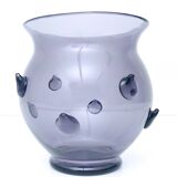 Amethyst Blown Murano Glass Vase with Bugne in the Style of Zecchin