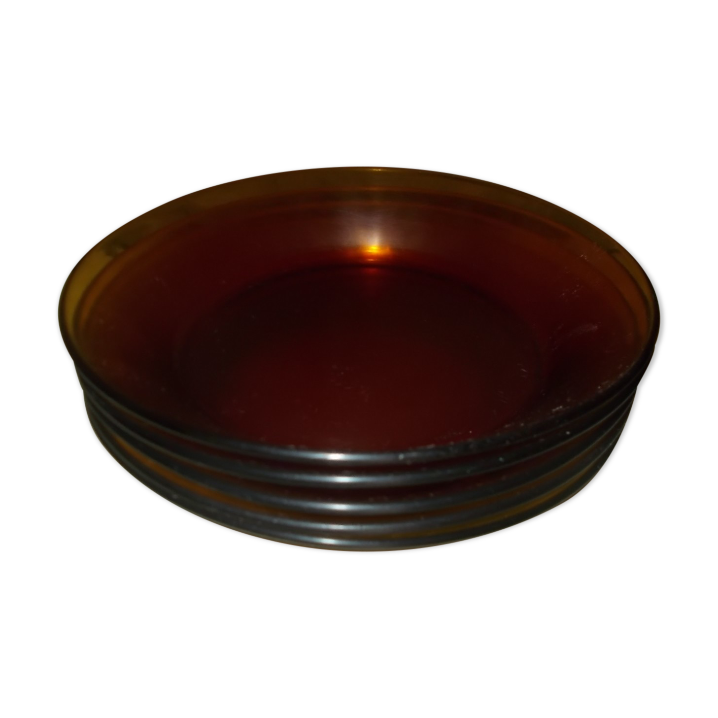 Lot of 5 yellow Duralex deep plates.