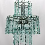 Lustre italien en verre taillé par Zero Quattro années 1970