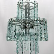 Italian cut glass chandelier by Zero Quattro. 1970s