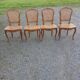 Série de 4 chaises cannées