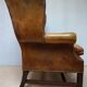 Vintage Cognac Leather Wingback Chesterfield Armchair, England 1940s