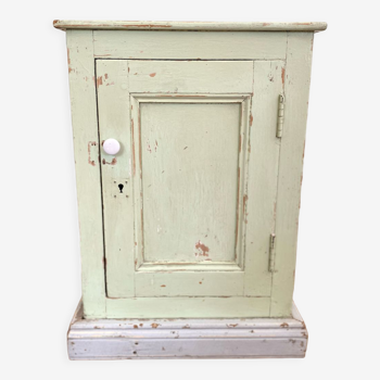 Small Parisian buffet or jam maker in old wood patinated mint green